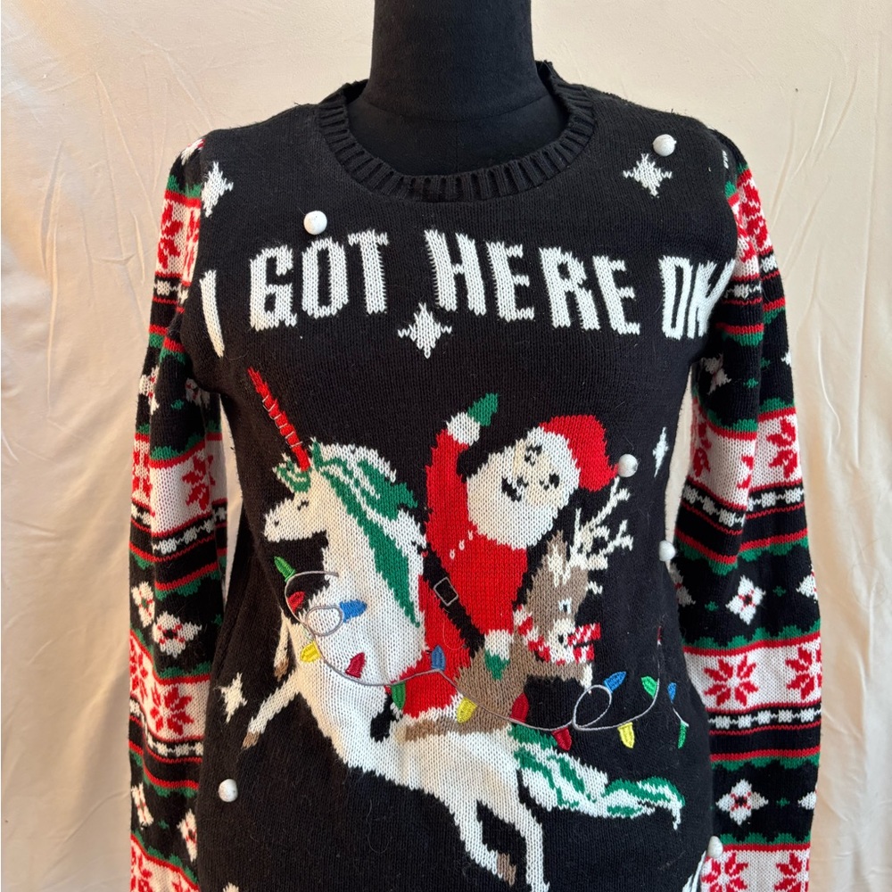 No Boundaries Black Christmas Sweater